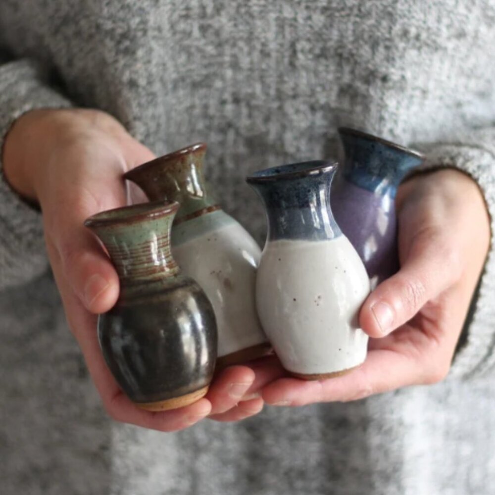Handmade Mini Ceramic Vase | 4 Color